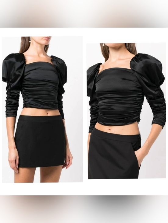 Alice + Olivia Tops - Alice + Olivia Katrice ruched puff-sleeve top size 0 $495